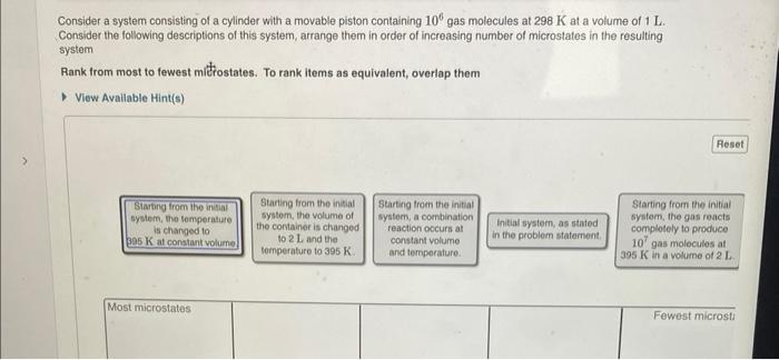 Solved Consider a system consisting of a cylinder with a | Chegg.com