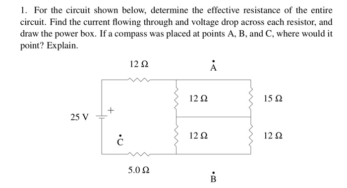 Solved 1. For the circuit shown below, determine the | Chegg.com