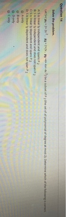 Solved Question 11 Solve the problem of 22 and another | Chegg.com