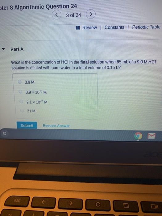 Solved What is the concentration of HCl in the final