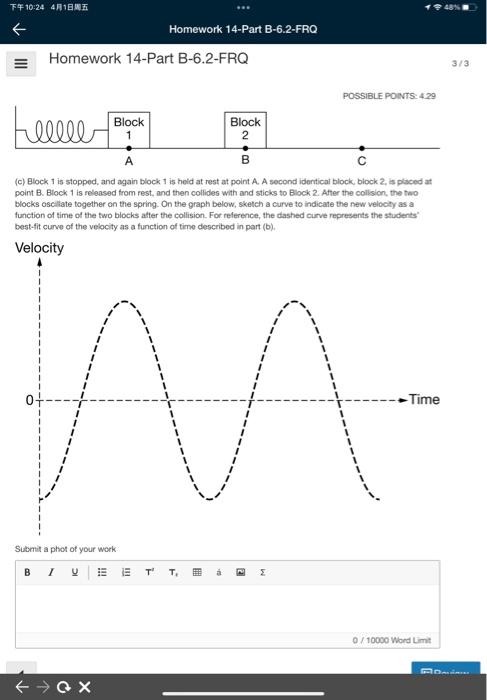 Solved 1948 下午2-24 出月1日五 k Homework 14-Part B-6.2-FRQ This | Chegg.com