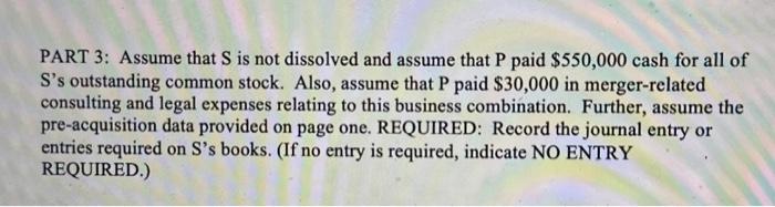Solved PART 3: Assume that S is not dissolved and assume | Chegg.com