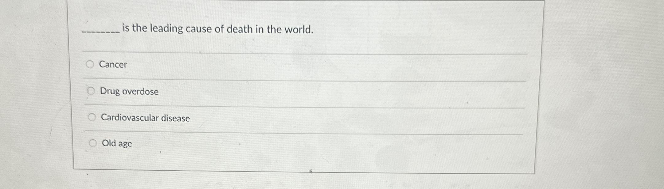 Solved is the leading cause of death in the world.CancerDrug | Chegg.com