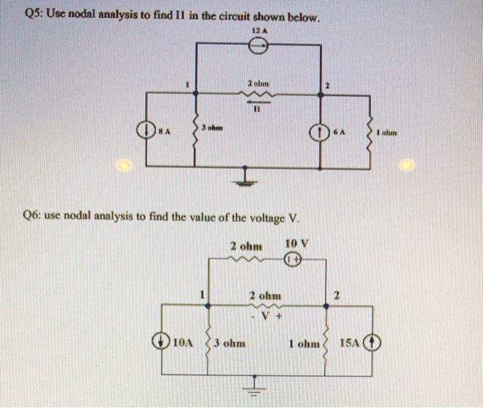 Solved 07: For the circuit shown below, use the node voltage | Chegg.com