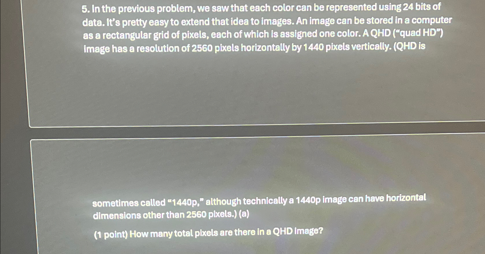 Solved In the previous problem, we saw that each color can | Chegg.com