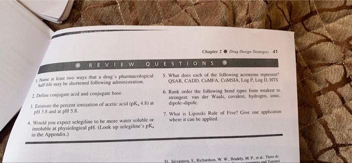 Solved ol Carved Chapter 2 Drug Design Strategier 41 | Chegg.com