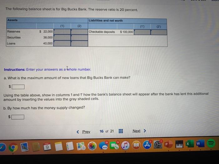 solved-the-following-balance-sheet-is-for-big-bucks-bank-chegg