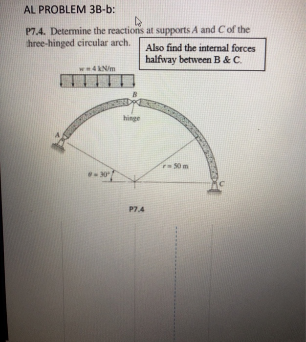 Solved AL PROBLEM 3B-b: P7.4. Determine The Reactions At | Chegg.com