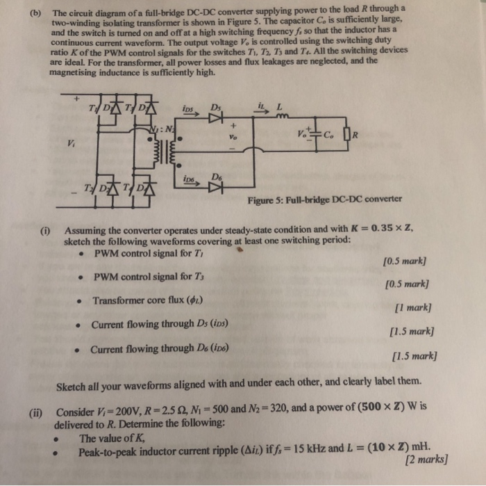 (b) The Circuit Diagram Of A Full-bridge DC-DC | Chegg.com