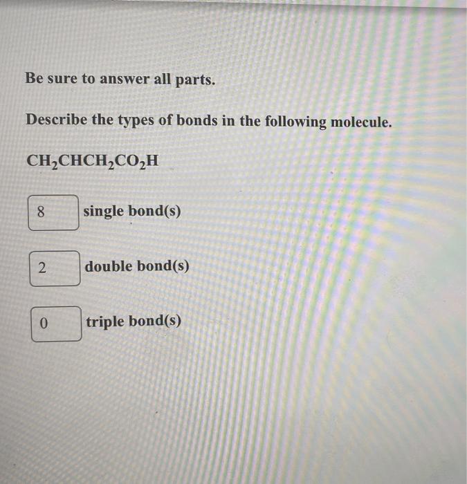 Solved Describe the type of bonds in each of the following | Chegg.com