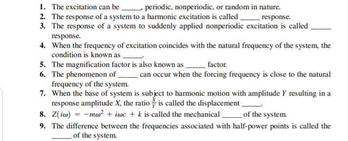 Solved 1. The Excitation Can Be , Periodic, Nonperiodic, Or | Chegg.com