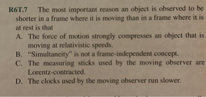 Solved R6T.7 The most important reason an object is observed | Chegg.com