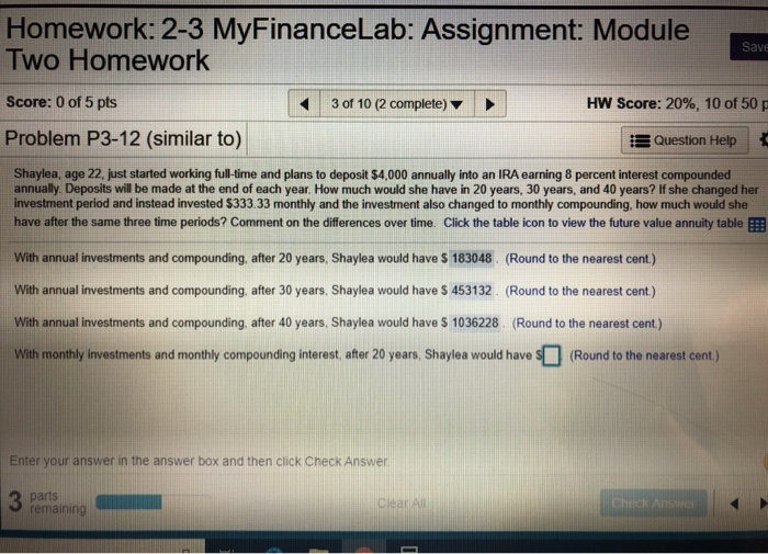 myfinancelab homework answers