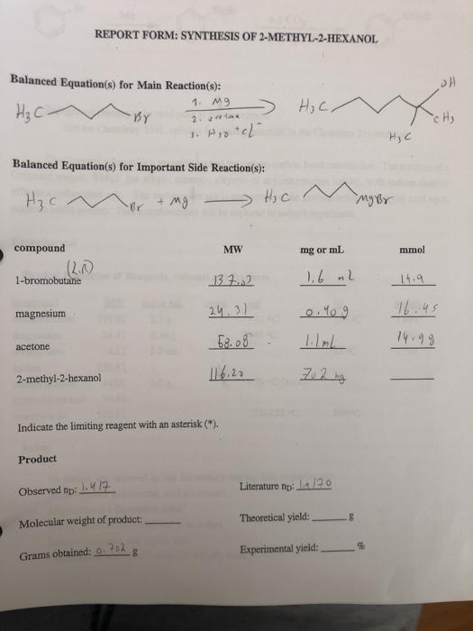 Solved How To Find Mmol, Molecular Weight Of Product , | Chegg.com