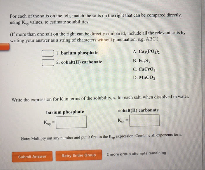 Matching Salt Solved For each of the salts on the left, match the salts on | Chegg.com