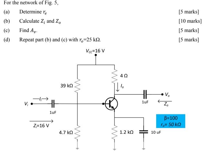 Solved (b) For The Network Of Fig. 5, (a) Determine Re | Chegg.com