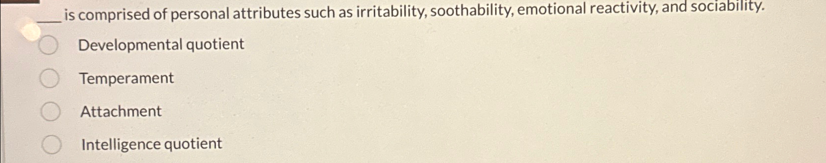 Solved is comprised of personal attributes such as | Chegg.com