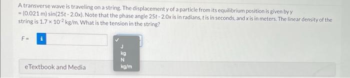 Solved A transverse wave is traveling on a string. The | Chegg.com