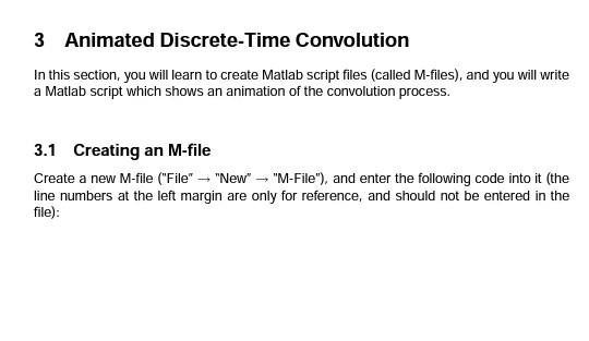Solved 3 Animated Discrete-Time Convolution In this section, | Chegg.com
