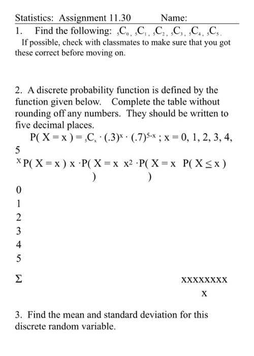 statistics assignment answers