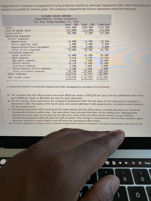 Solved Elegant Decor Company's management is trying to