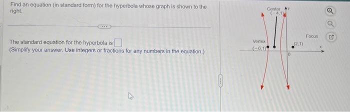 how to find the standard form of a hyperbola graph