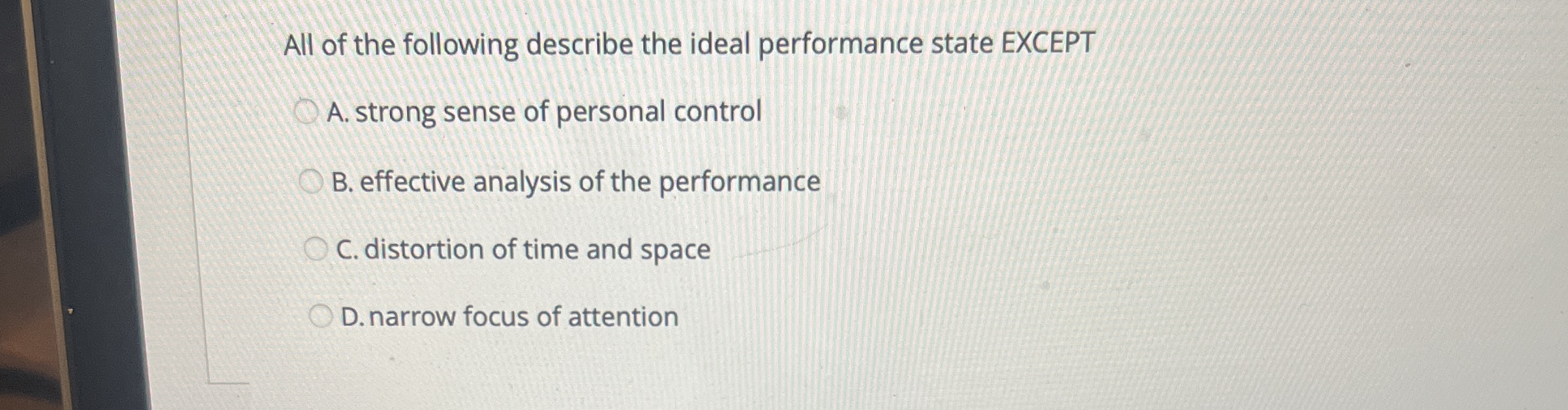 Solved All of the following describe the ideal performance | Chegg.com