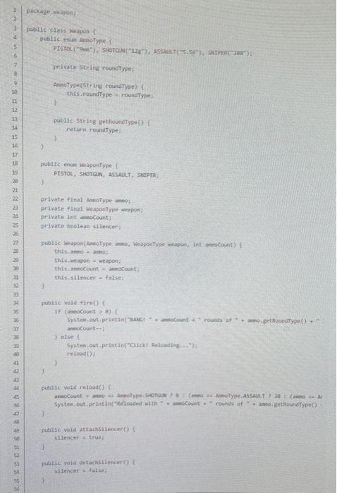 Solved with the fllowing code i beed it switched to Gun. | Chegg.com
