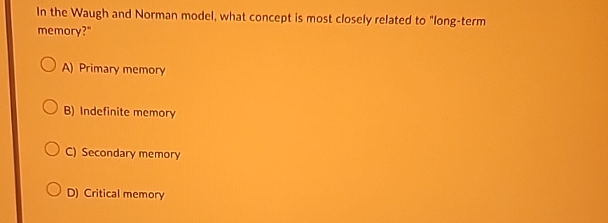 waugh and norman model of memory experiment