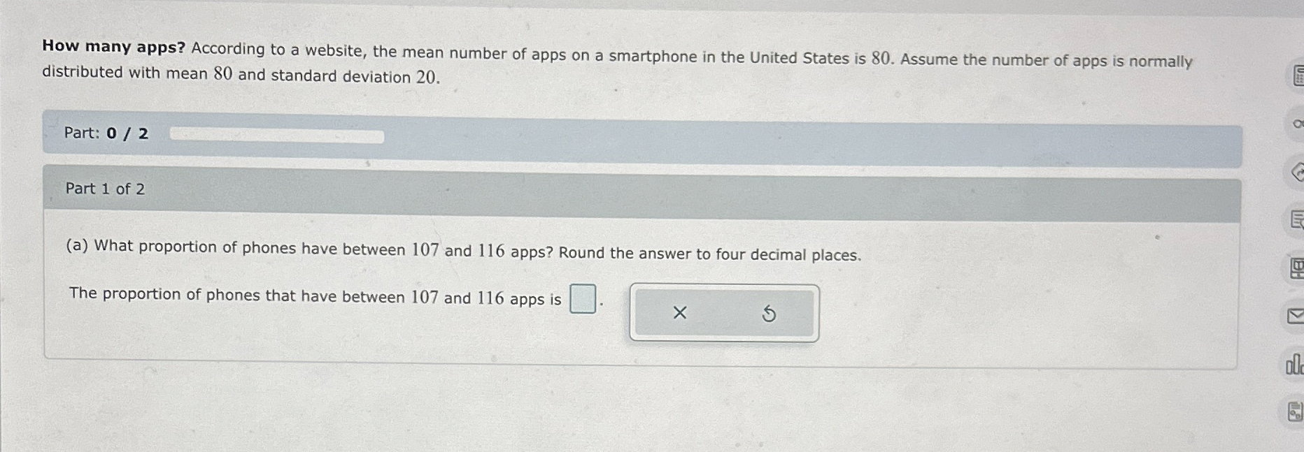How many apps? According to a website, the mean | Chegg.com