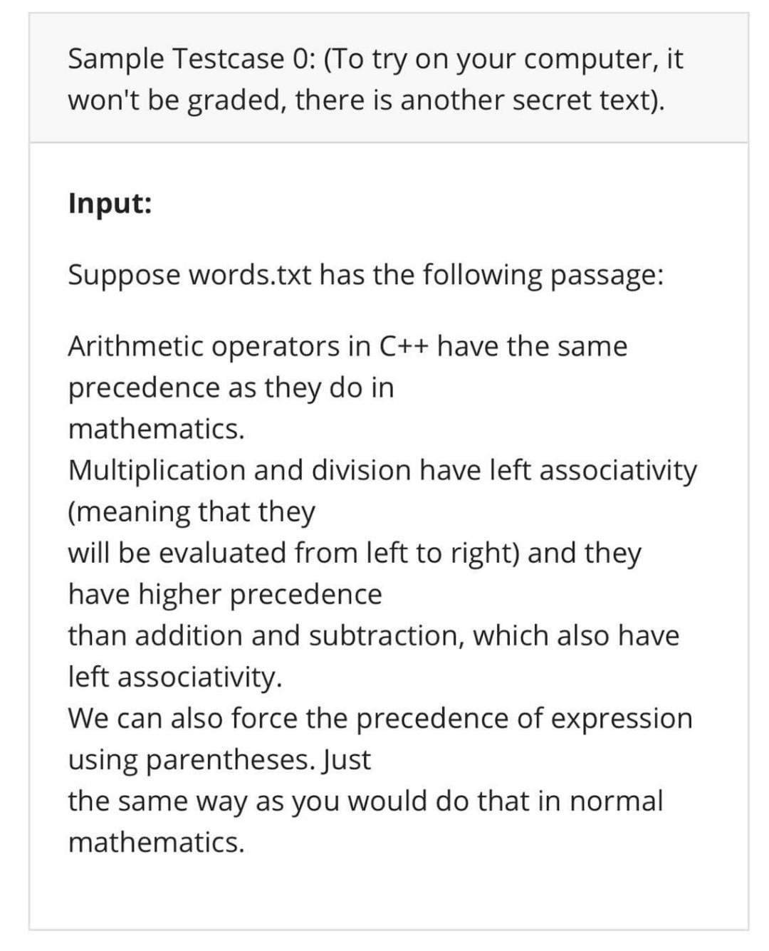 Solved Write a C++ program that reads a file named words.txt | Chegg.com