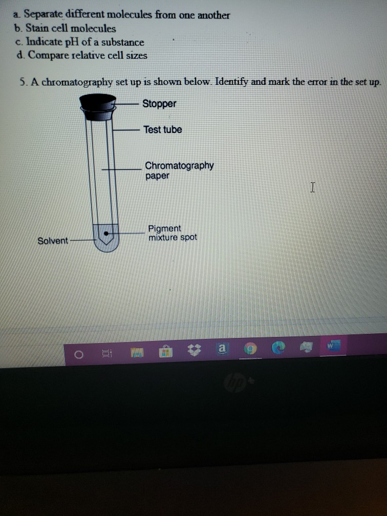 Solved A chromatography setup is shown below. Identify and