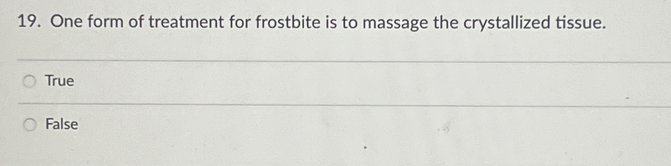 Solved One form of treatment for frostbite is to massage the | Chegg.com