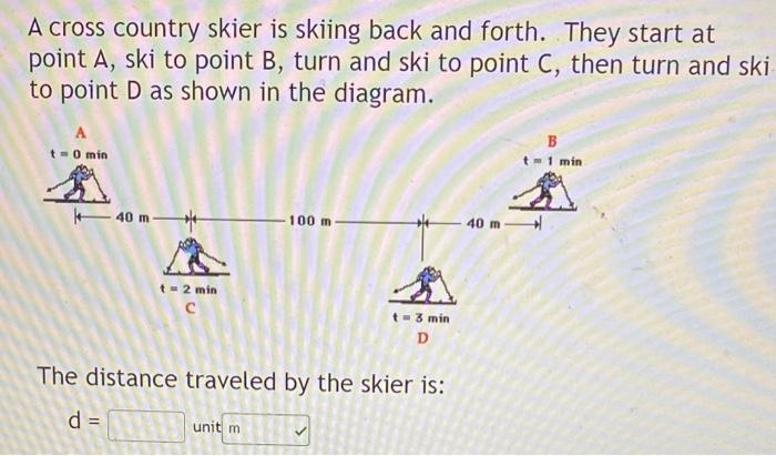 Solved A Cross Country Skier Is Skiing Back And Forth. They | Chegg.com