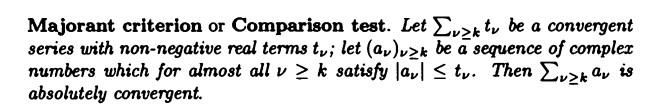 Solved Majorant criterion or Comparison test. Let uz tv be a | Chegg.com