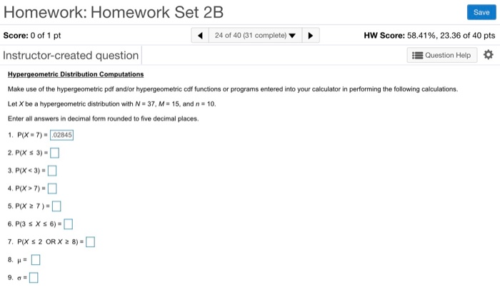 Solved Homework: Homework Set 2B Save 24 of 40 (31 complete) | Chegg.com