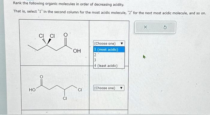 Solved Rank the following organic molecules in order of | Chegg.com