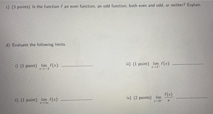Solved 1) A function f has graph given in the figure below. | Chegg.com