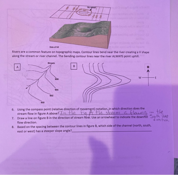 Solved NO A Side of Rivers are a common feature on | Chegg.com