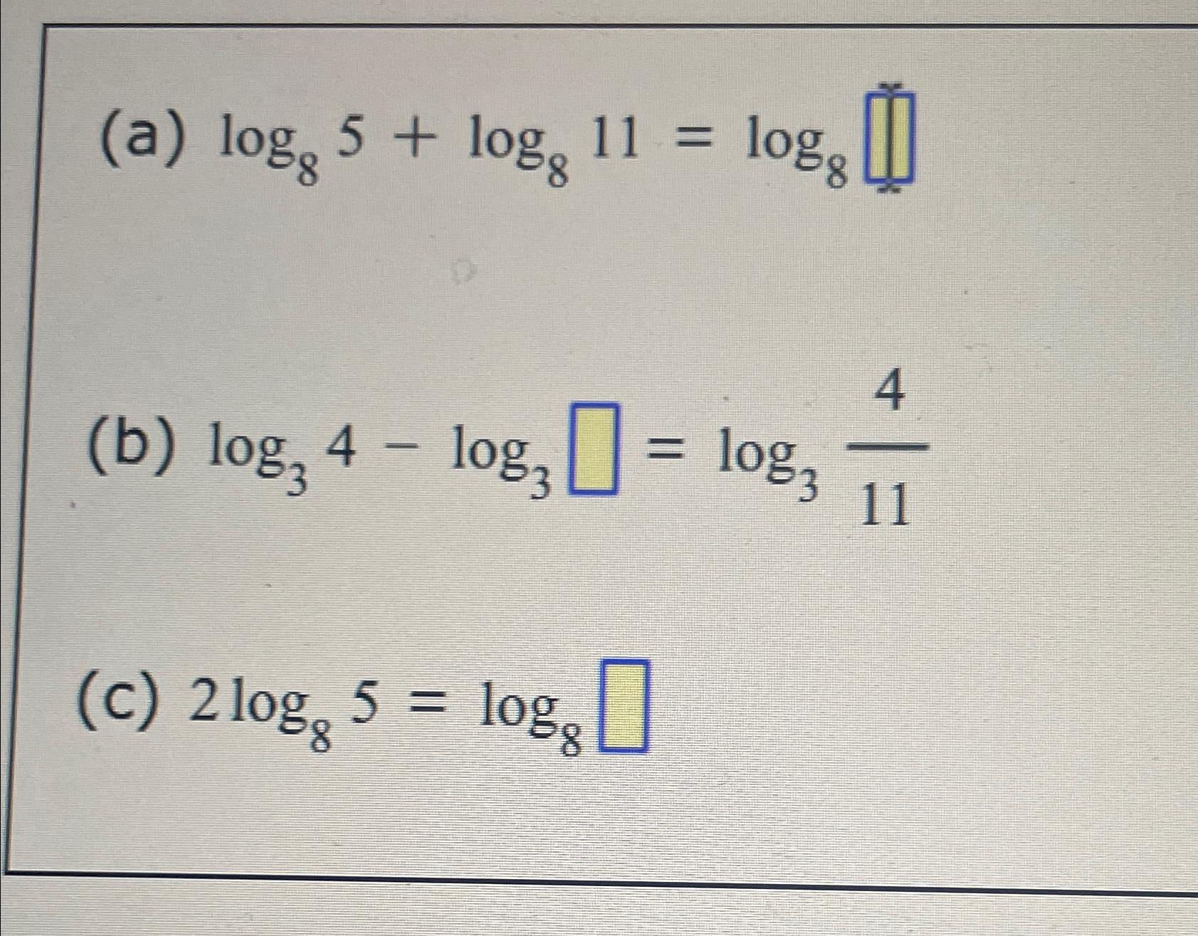 3 log 108 - 3 log 4