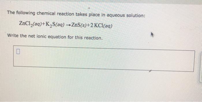 Solved The Following Chemical Reaction Takes Place In Chegg Com