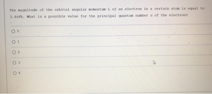 Solved The magnitude of the orbital angular momentum L of an | Chegg.com