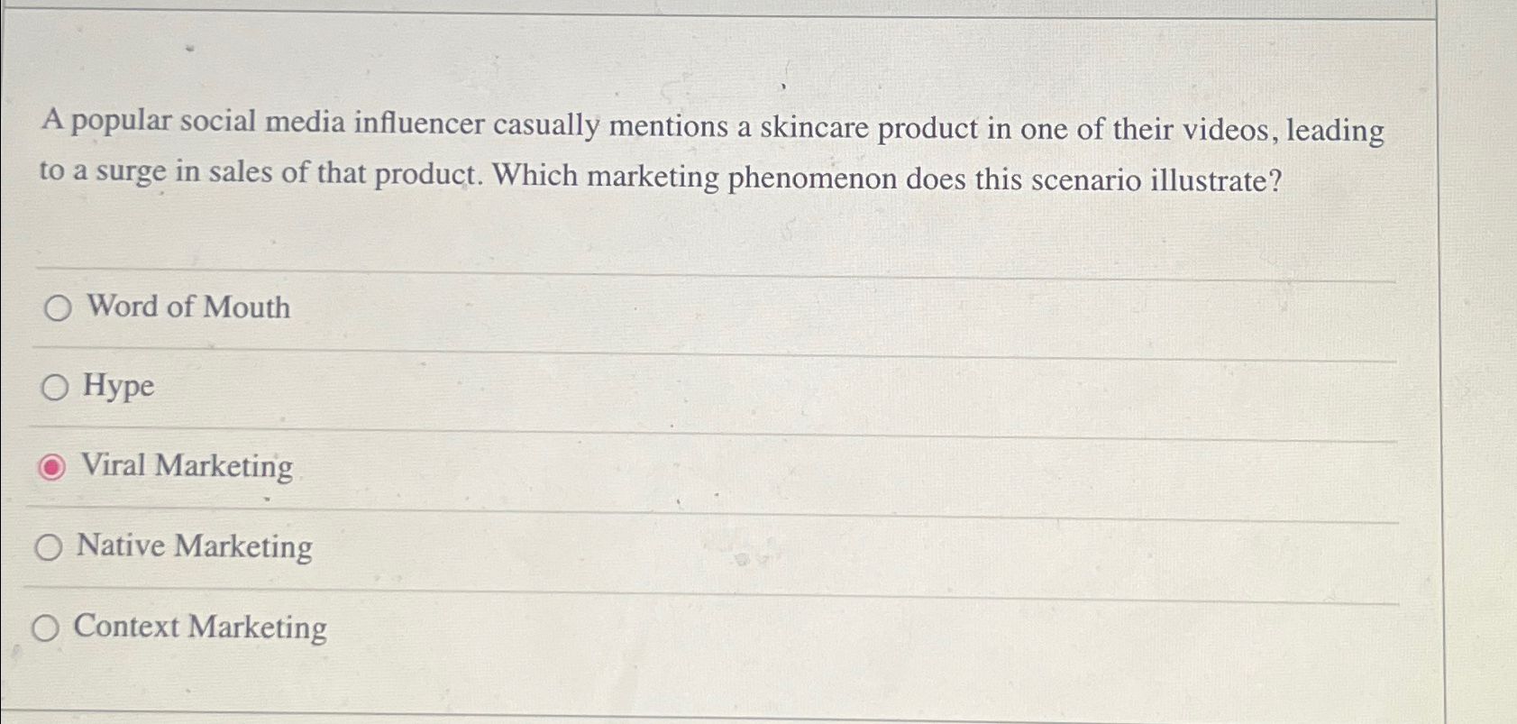 Solved A popular social media influencer casually mentions a | Chegg.com