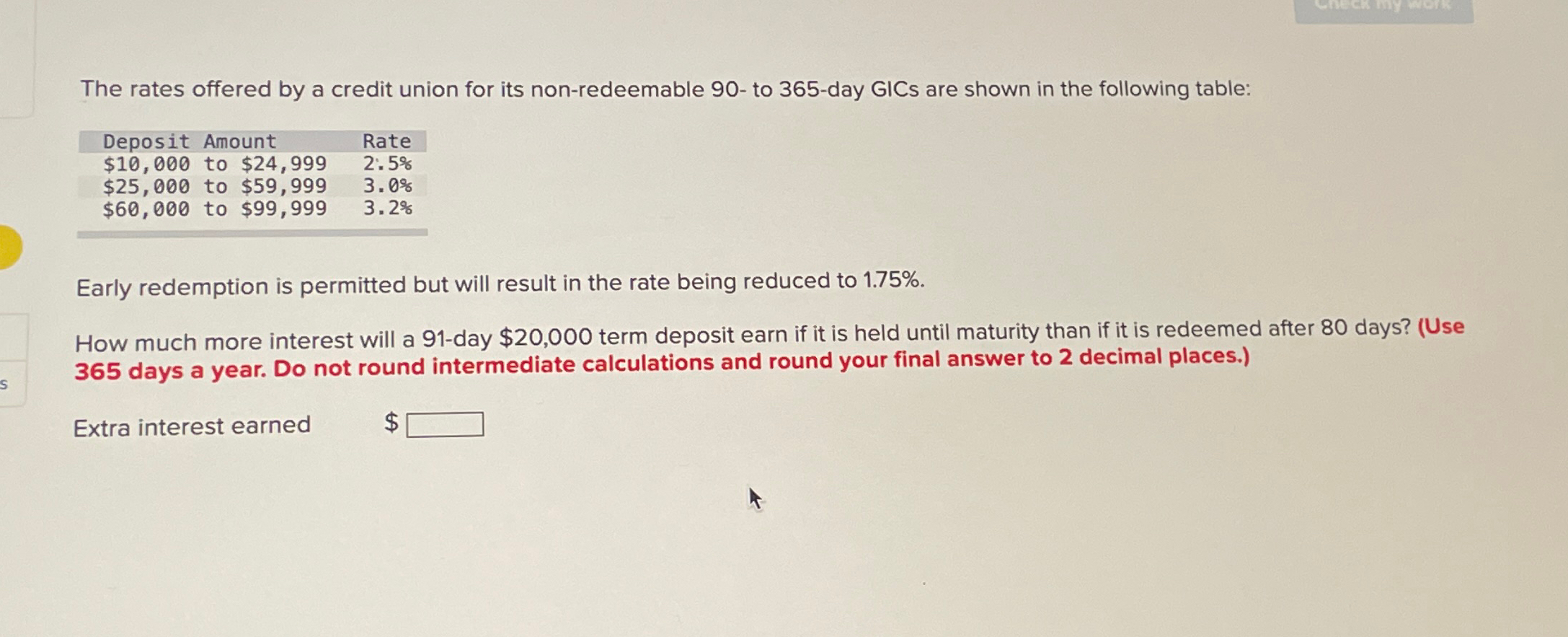 Solved The rates offered by a credit union for its | Chegg.com