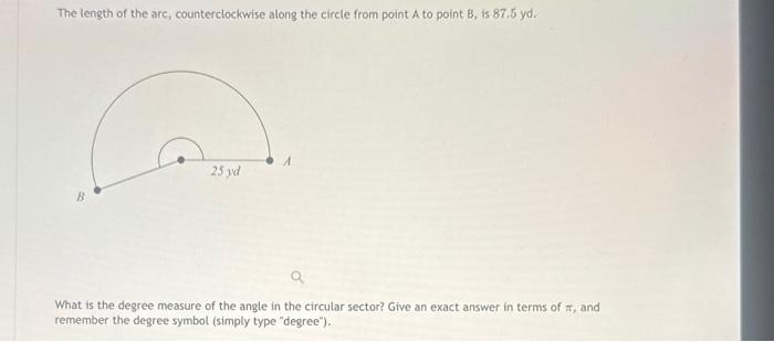 Solved The length of the arc, counterclockwise along the | Chegg.com