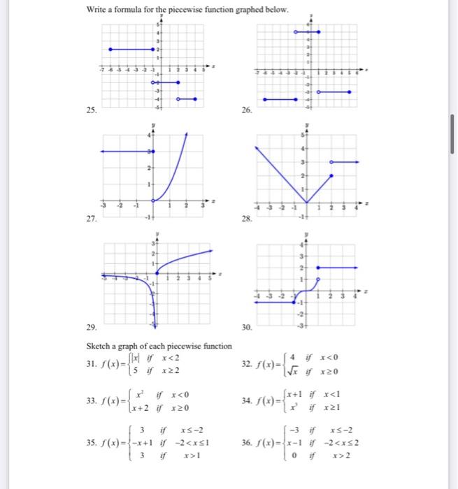 Solved Write a formula for the piecewise function graphed | Chegg.com