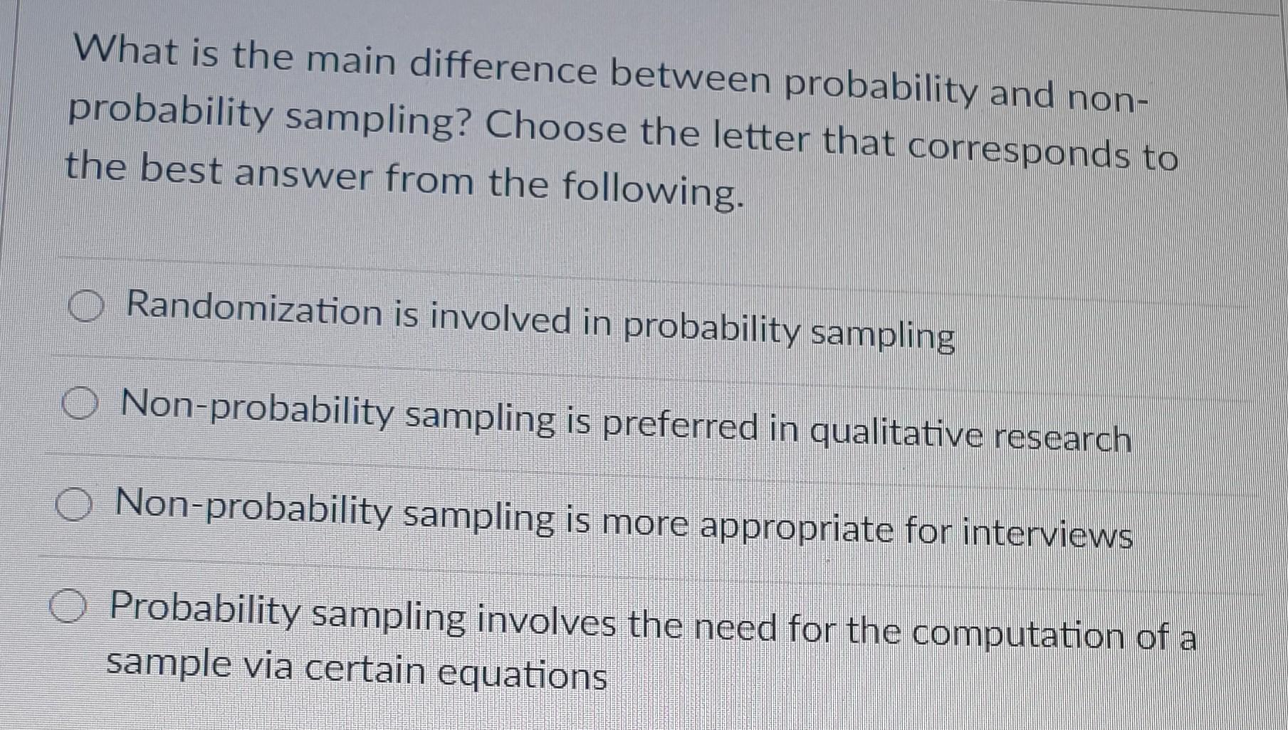 Solved What Is The Main Difference Between Probability And | Chegg.com