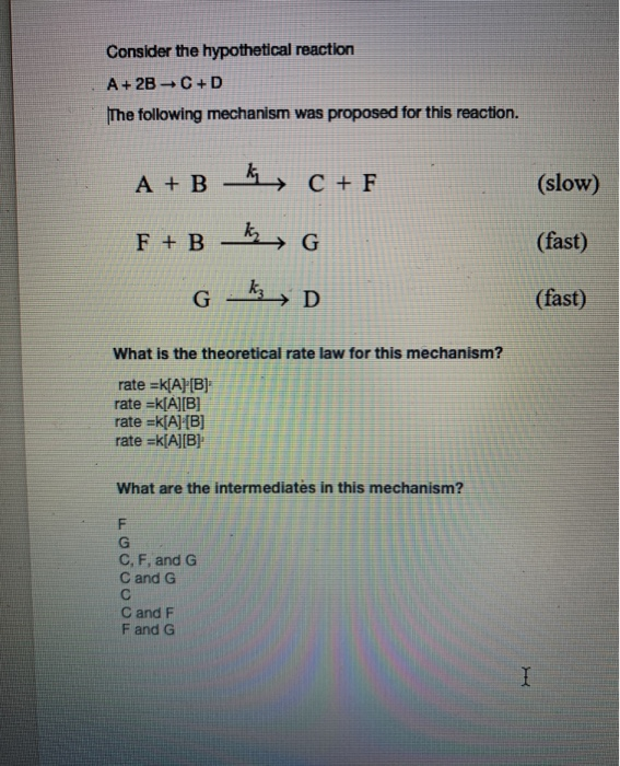 Solved Consider the hypothetical reaction A + 2B C+D The | Chegg.com