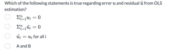 Solved Which of the following statements is true regarding | Chegg.com