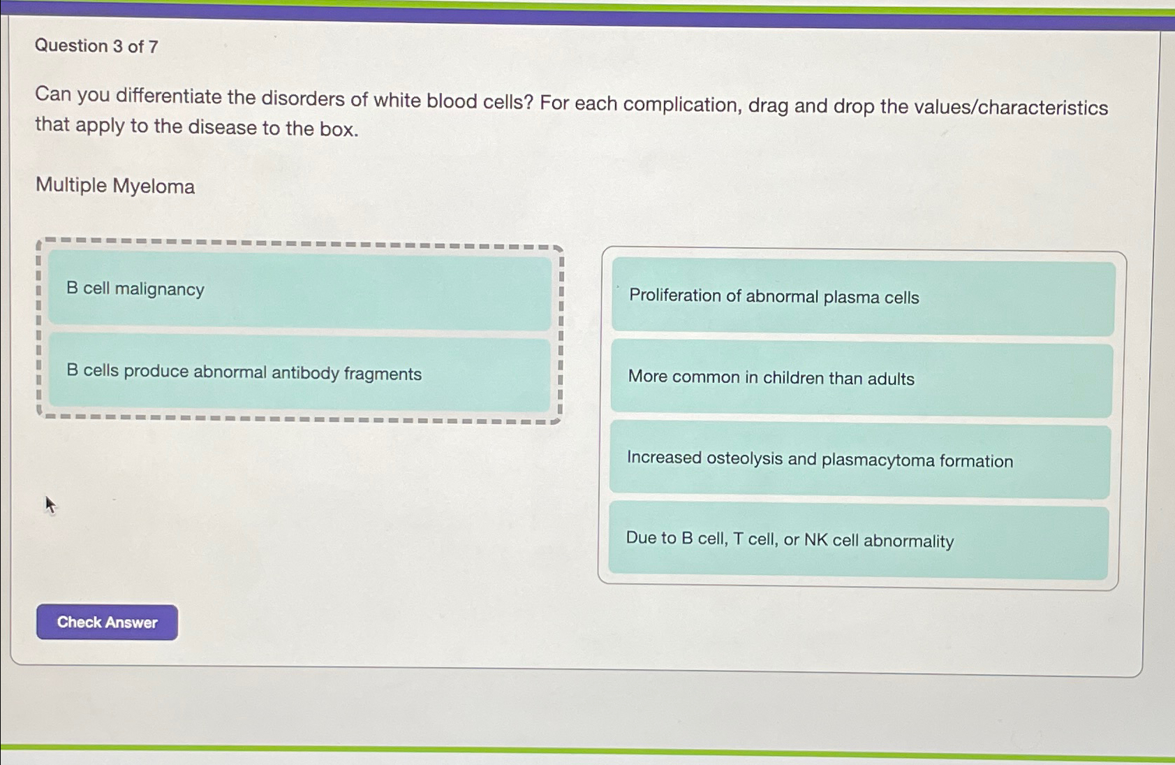 Question 3 ﻿of 7Can you differentiate the disorders | Chegg.com